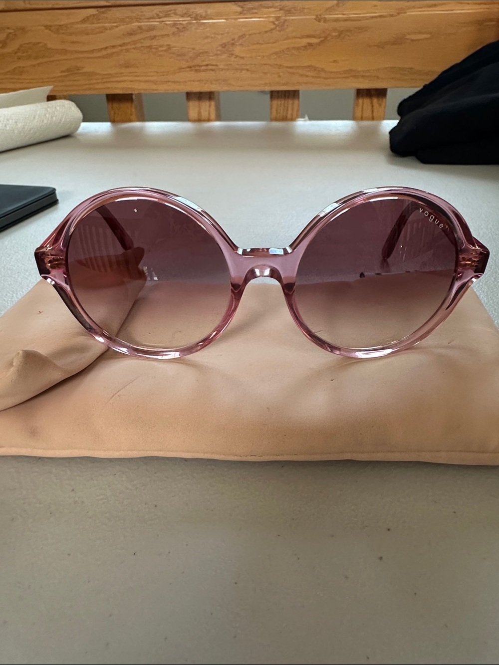 Vogue x Millie Bobby Brown Pink  Round Oversized Sunglasses